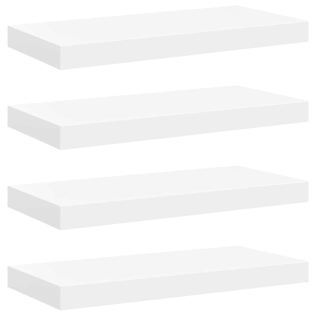 Schwebende Wandregale 4 Stk. Weiß 50x23,5x3,8cm MDF
