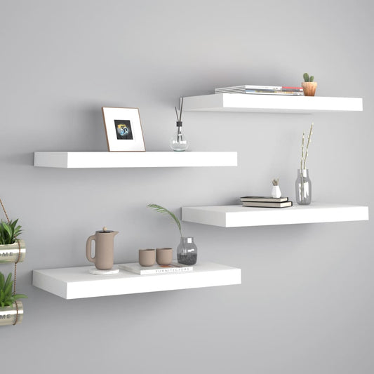 Floating wall shelves 4 pcs. White 50x23x3.8cm MDF