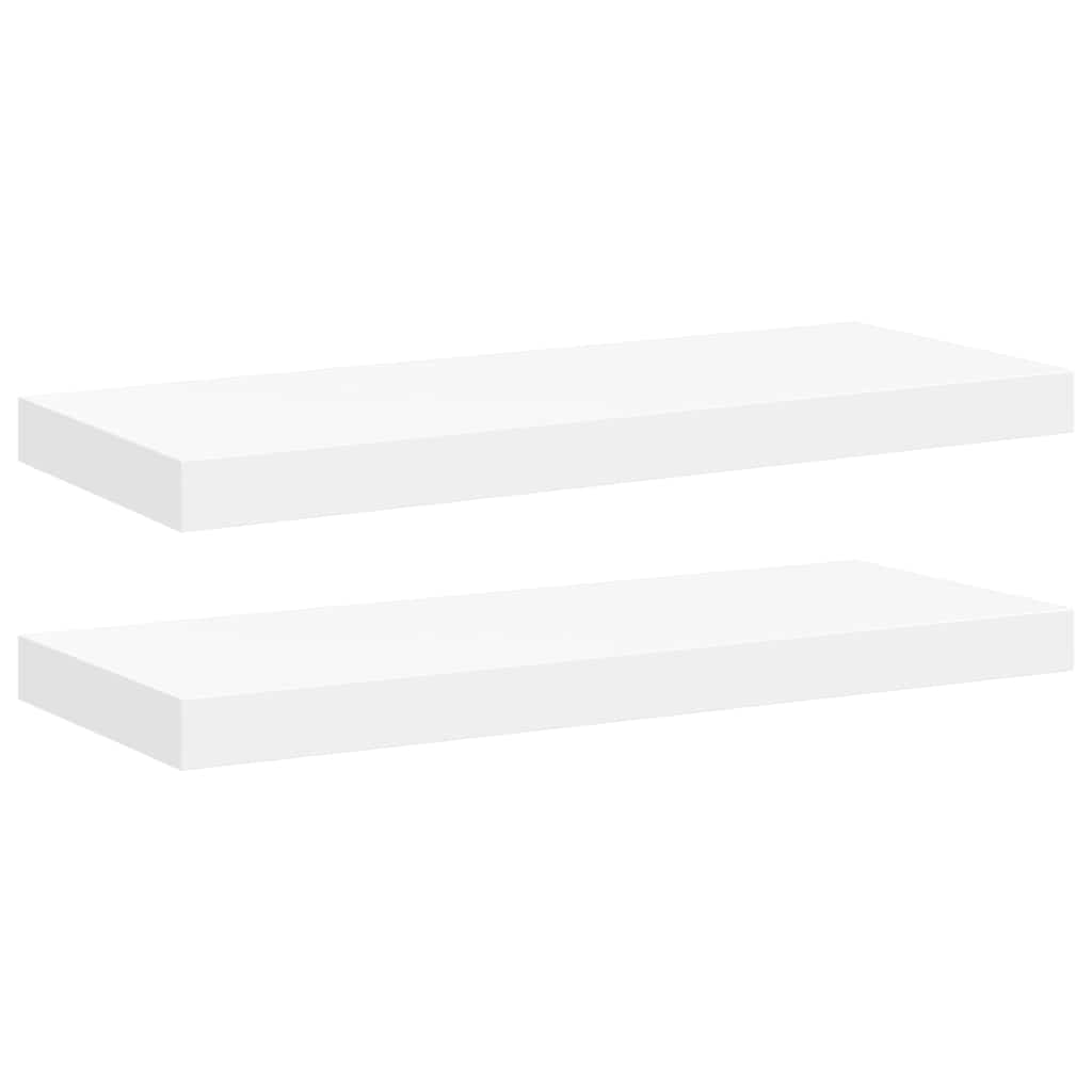 Schwebende Wandregale 2 Stk. Weiß 60x23,5x3,8cm MDF
