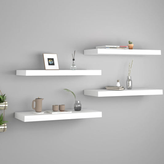 Étagères flottantes, lot de 4, blanc, 60 x 23,5 x 3,8 cm, MDF