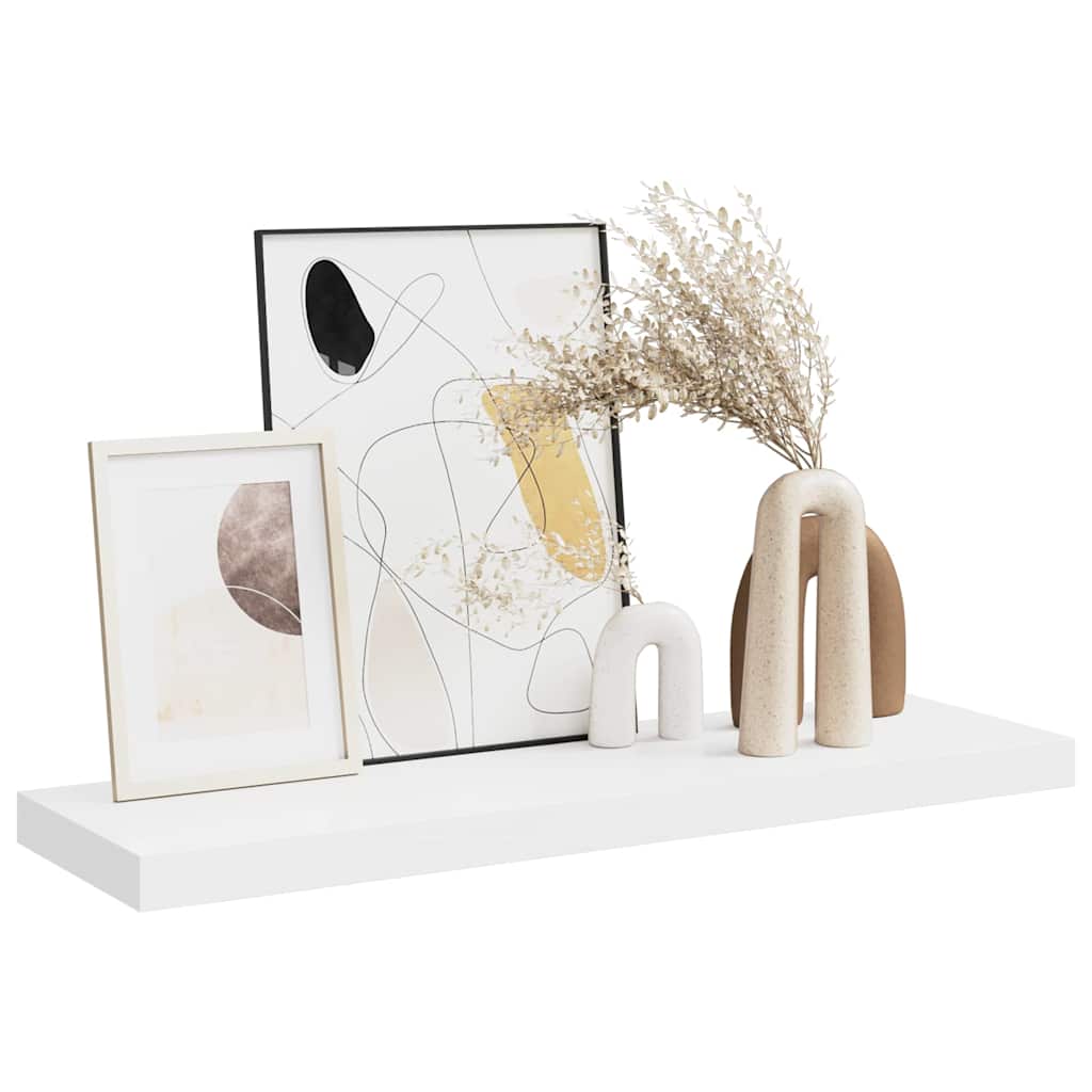 Schweberegal Weiß 80x23,5x3,8 cm MDF