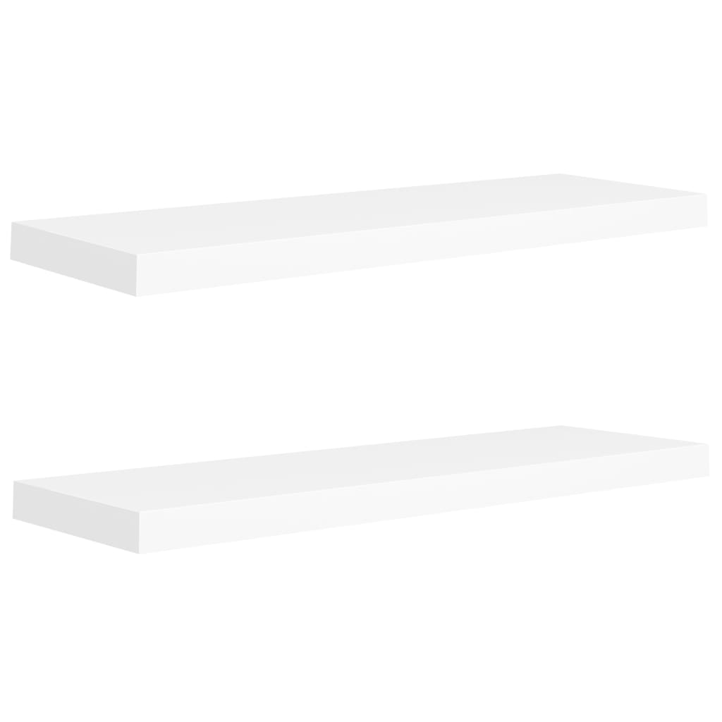 Étagères flottantes, lot de 2, blanc, 80 x 23,5 x 3,8 cm, MDF