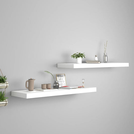 Étagères flottantes, lot de 2, blanc, 80 x 23,5 x 3,8 cm, MDF