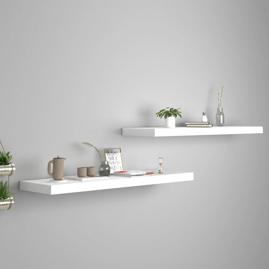 Étagères flottantes, lot de 2, blanc, 90 x 23,5 x 3,8 cm, MDF