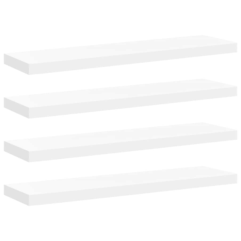 Schweberegale 4 Stk. Weiß 90x23,5x3,8 cm MDF