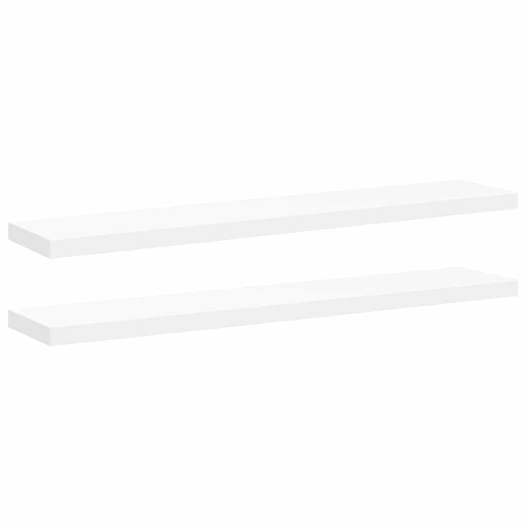 Schweberegale 2 Stk. Weiß 120x23,5x3,8 cm MDF