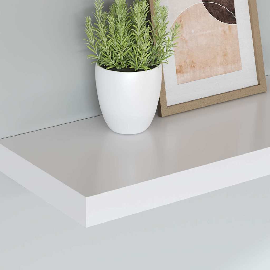 Schweberegale 2 Stk. Weiß 120x23,5x3,8 cm MDF