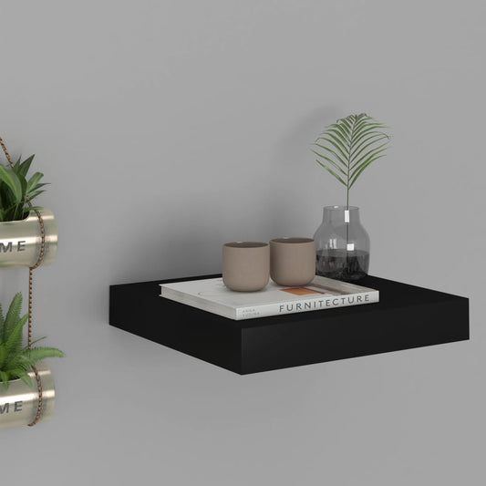 Étagère flottante noire 23x23,5x3,8 cm MDF