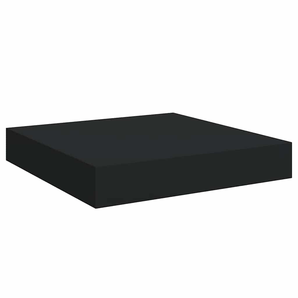 Schweberegale 2 Stk. Schwarz 23x23,5x3,8 cm MDF