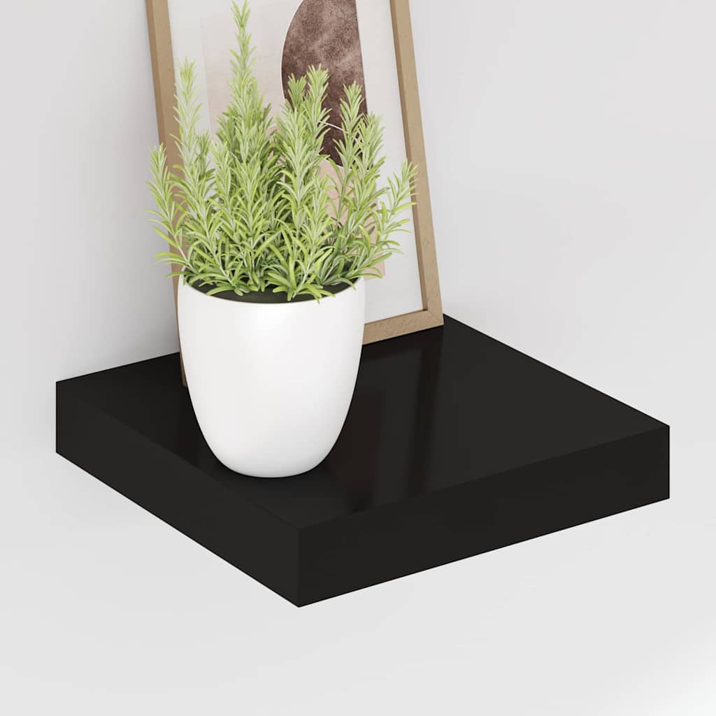 Schwebende Wandregale 4 Stk. Schwarz 23x23,5x3,8cm MDF