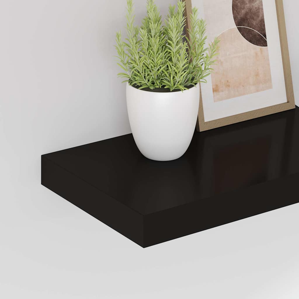 Schwebendes Wandregal Schwarz 40x23,5x3,8 cm MDF