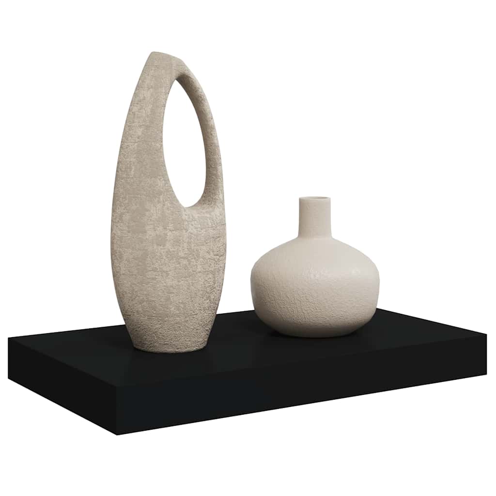 Schwebendes Wandregal Schwarz 40x23,5x3,8 cm MDF