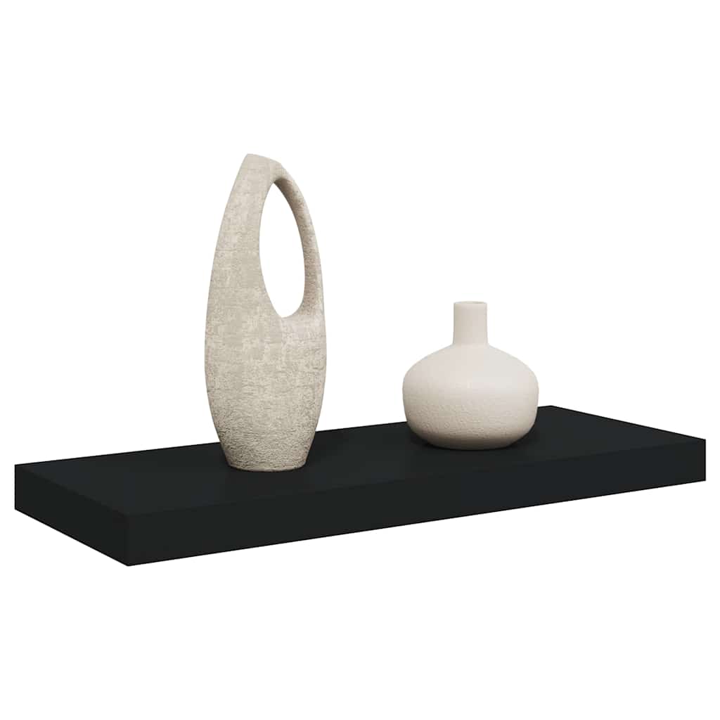 Schwebendes Wandregal Schwarz 60x23,5x3,8 cm MDF