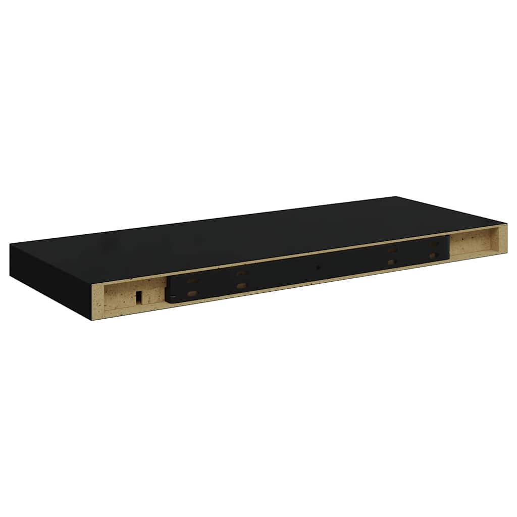 Schwebendes Wandregal Schwarz 60x23,5x3,8 cm MDF