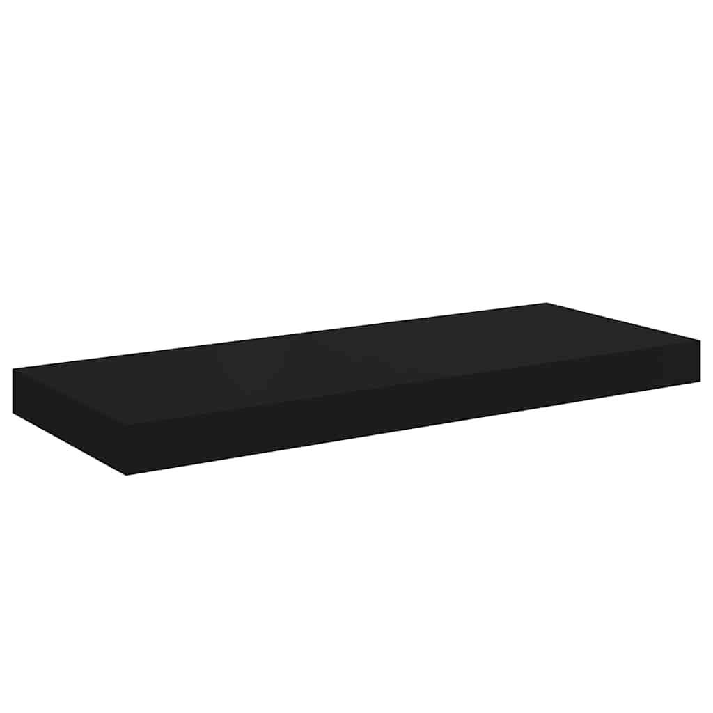 Schweberegale 2 Stk. Schwarz 60x23,5x3,8cm MDF