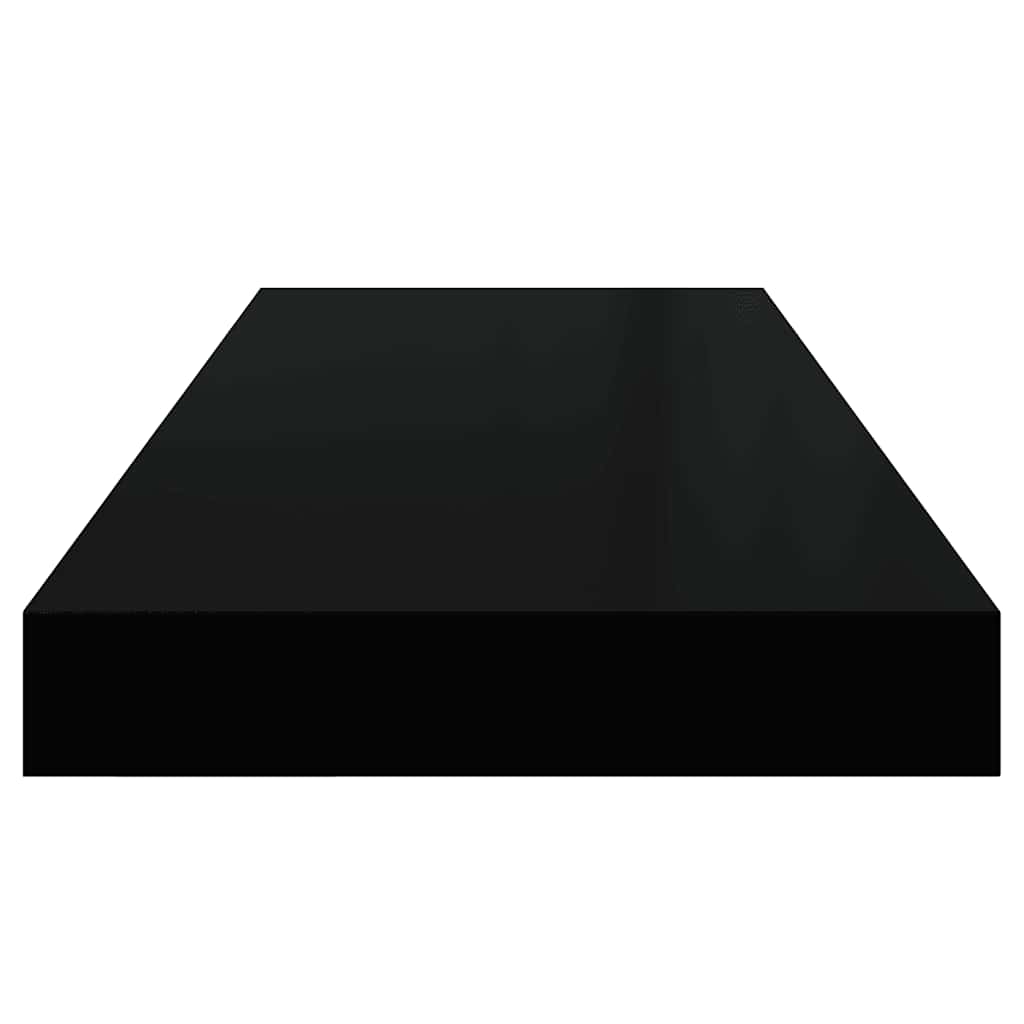 Schweberegale 2 Stk. Schwarz 60x23,5x3,8cm MDF