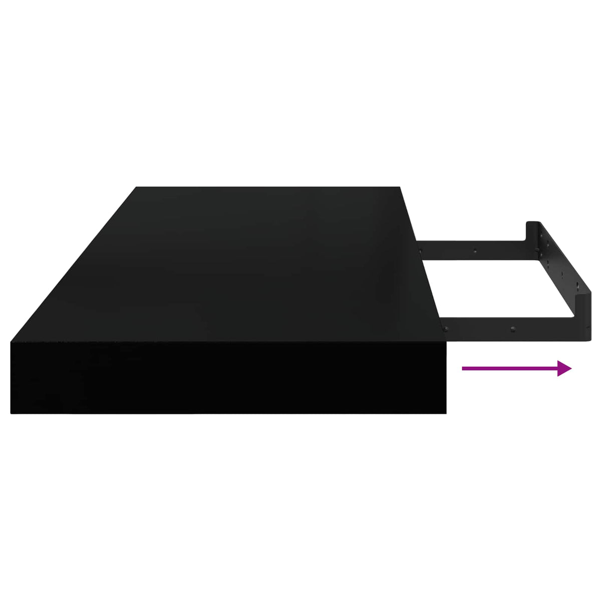 Schweberegale 2 Stk. Schwarz 60x23,5x3,8cm MDF