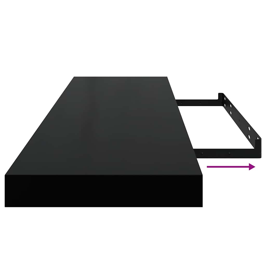 Schweberegal Schwarz 90x23,5x3,8 cm MDF