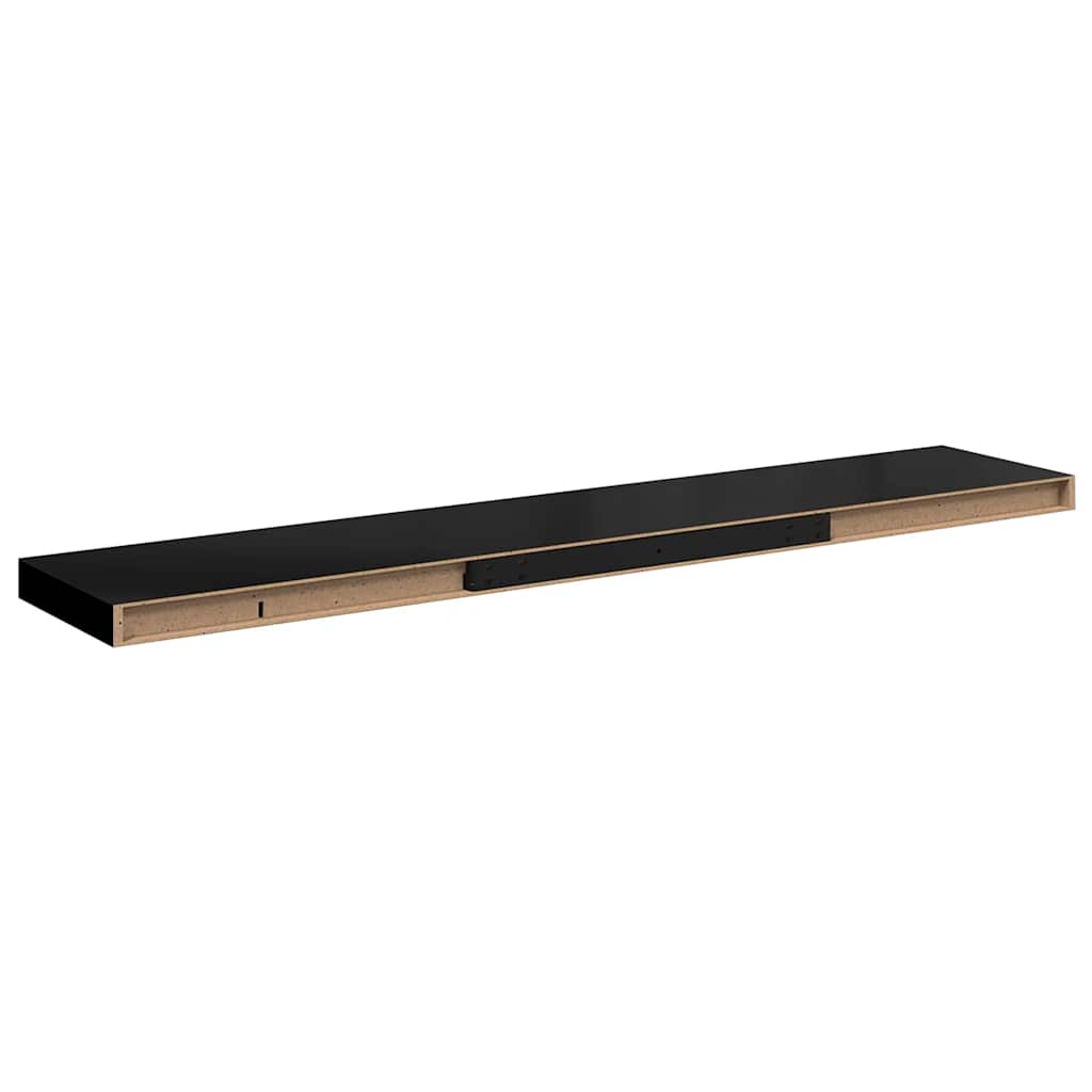 Schweberegal Schwarz 120x23,5x3,8 cm MDF