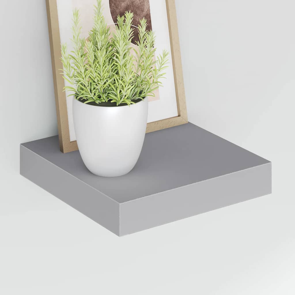Schweberegale 4 Stk. Grau 23x23,5x3,8 cm MDF