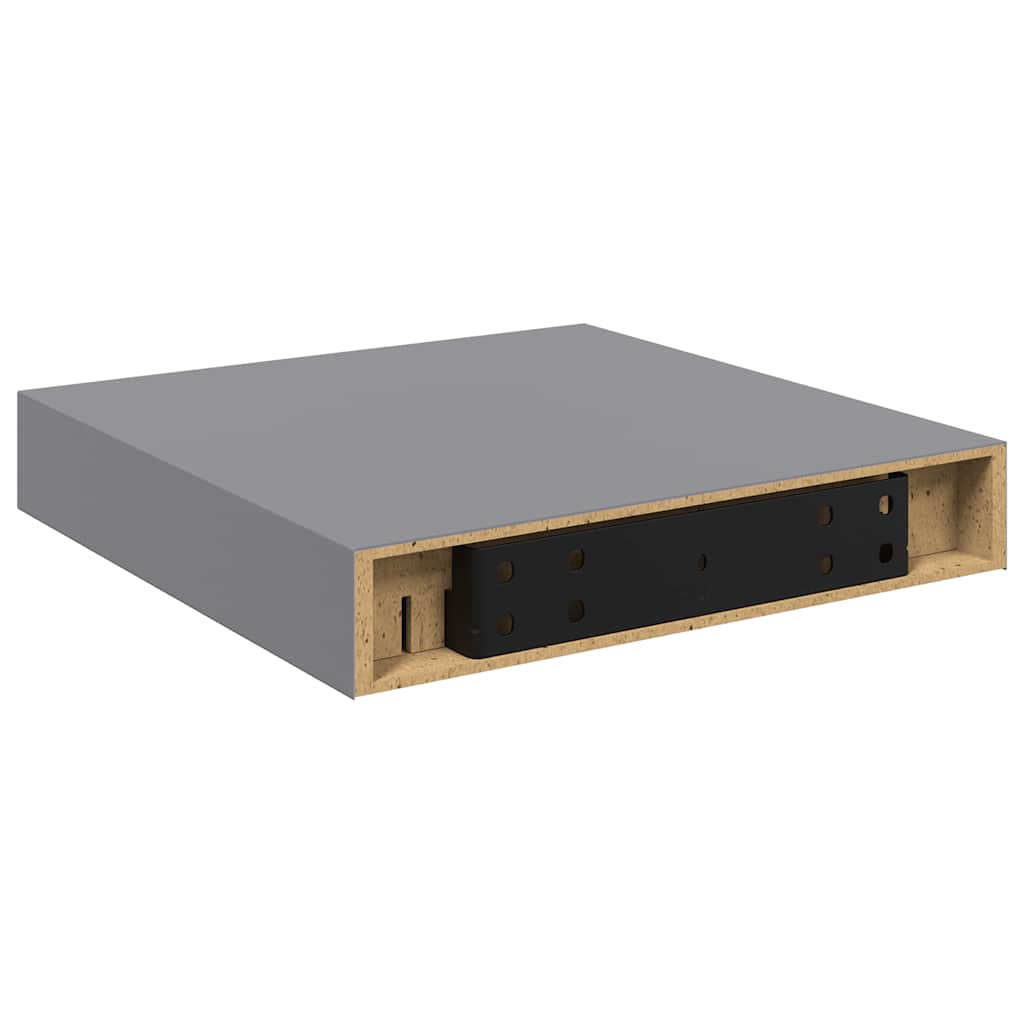 Schweberegale 4 Stk. Grau 23x23,5x3,8 cm MDF