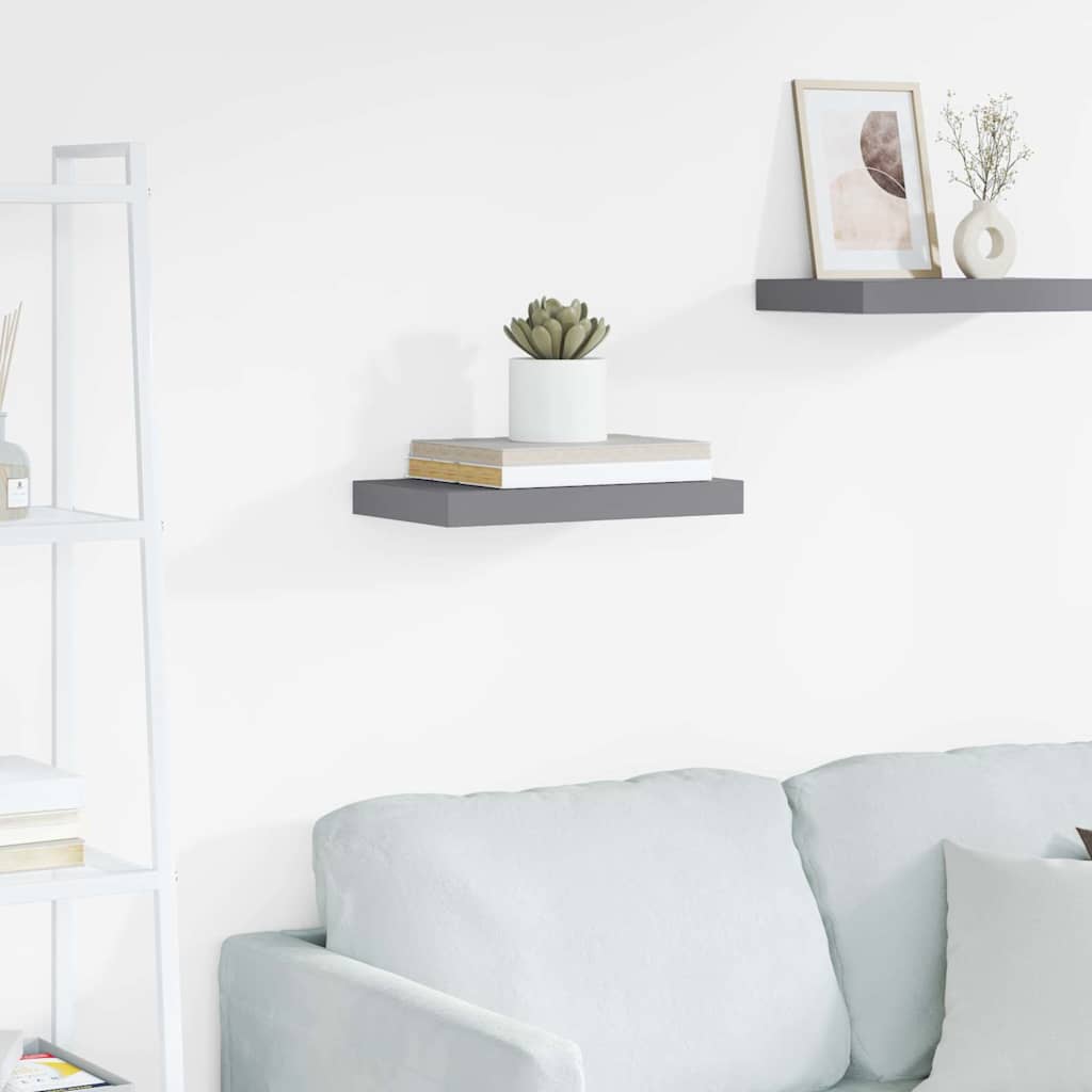 Schweberegal Grau 40x23,5x3,8 cm MDF