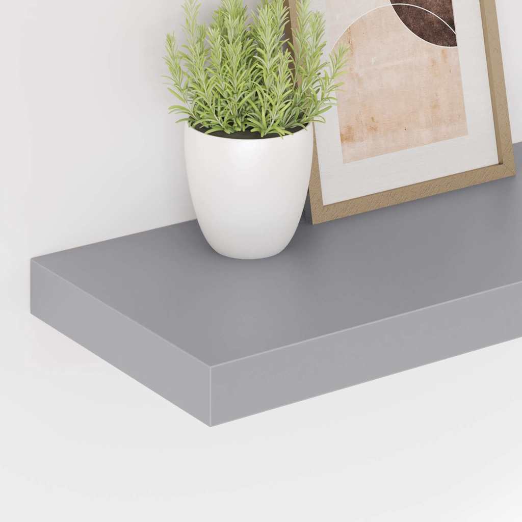 Schweberegal Grau 50x23,5x3,8 cm MDF
