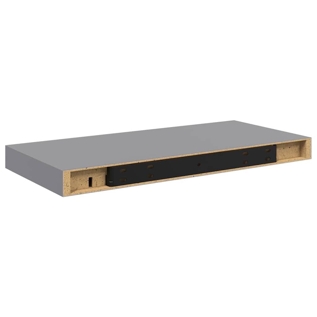 Schweberegal Grau 50x23x3,8 cm MDF