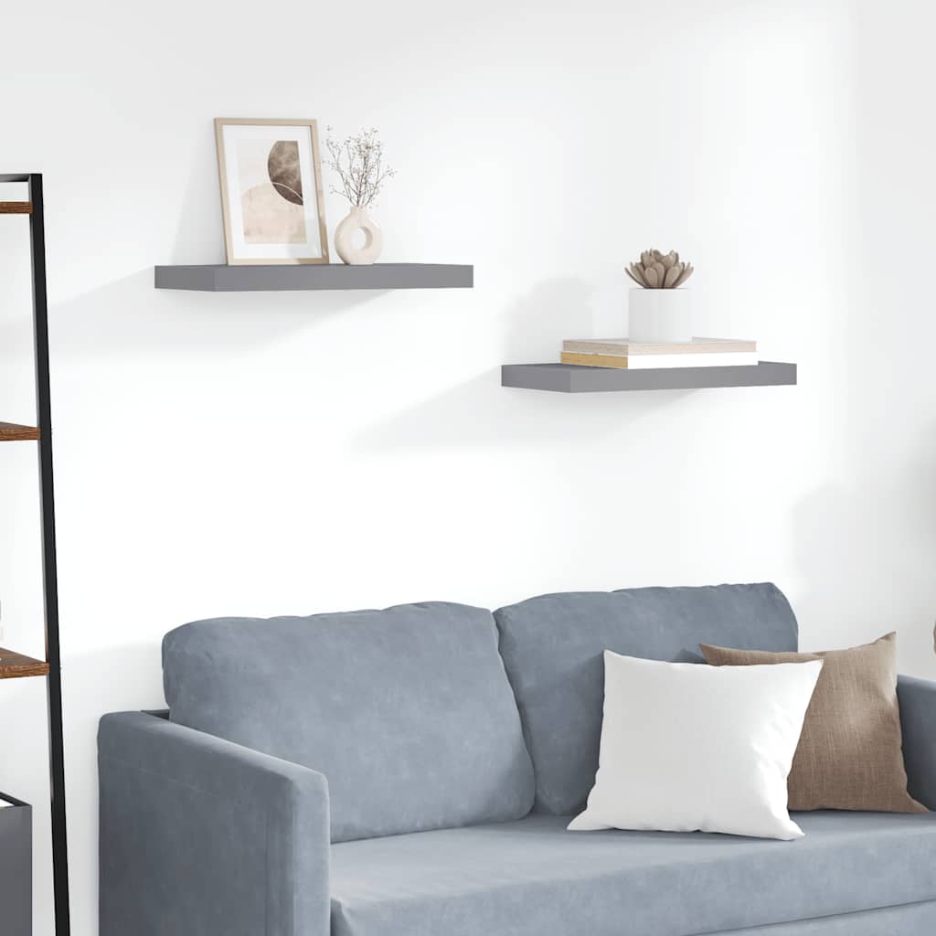 Schweberegal Grau 50x23x3,8 cm MDF