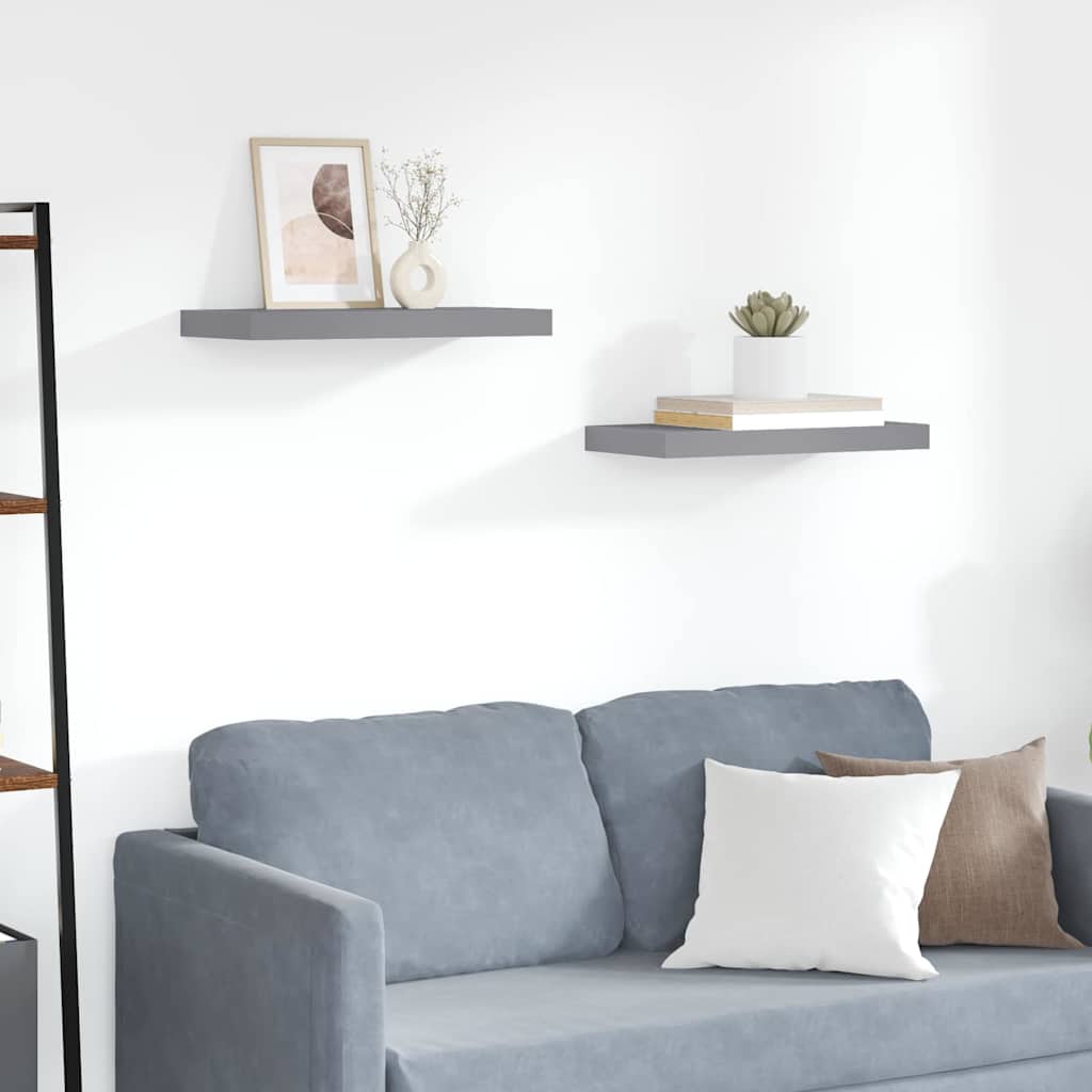 Schweberegal Grau 50x23,5x3,8 cm MDF