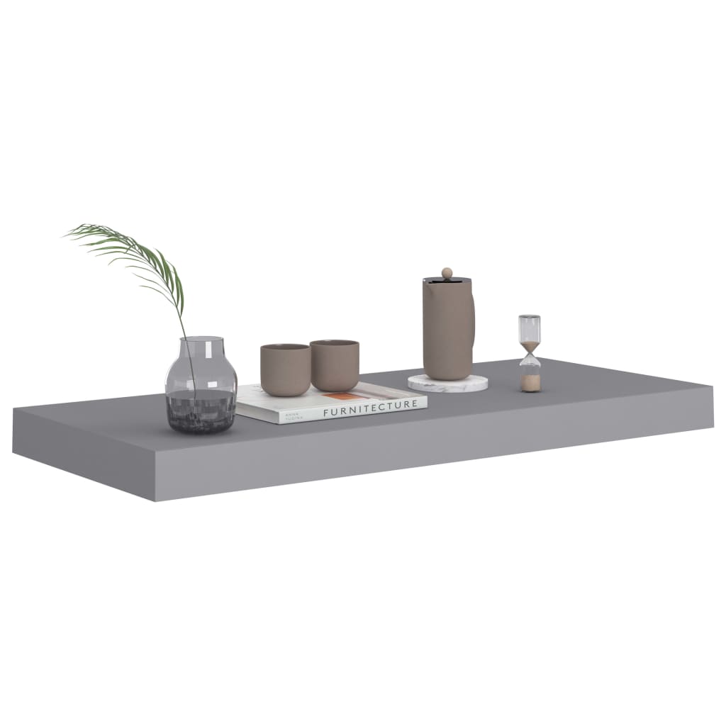 Floating shelves 4 pcs. Grey 60x23.5x3.8cm MDF