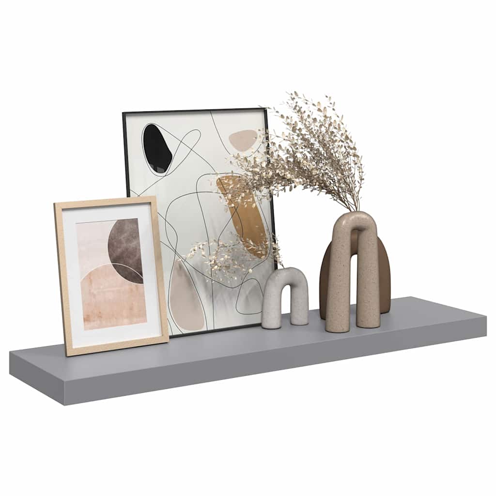 Schweberegal Grau 90x23,5x3,8 cm MDF