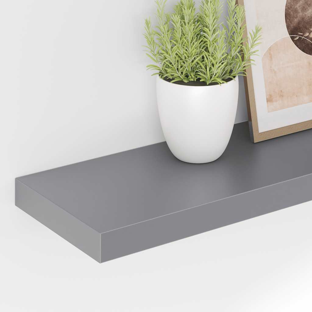 Schwebendes Wandregal Grau 120x23,5x3,8 cm MDF