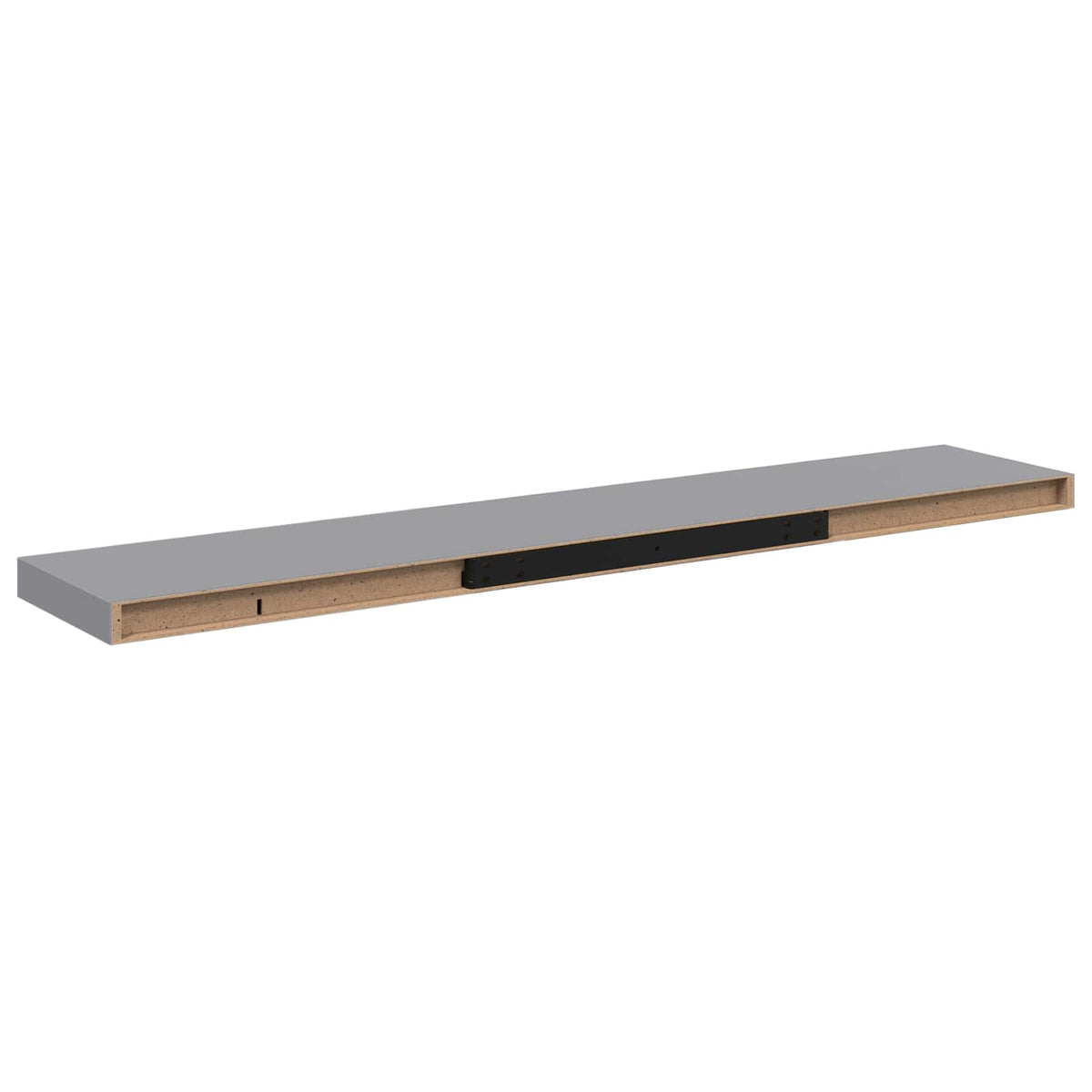 Schwebendes Wandregal Grau 120x23,5x3,8 cm MDF