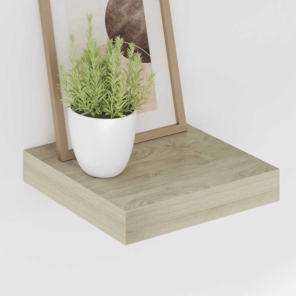 Schwebendes Wandregal Eichefarben 23x23,5x3,8 cm MDF