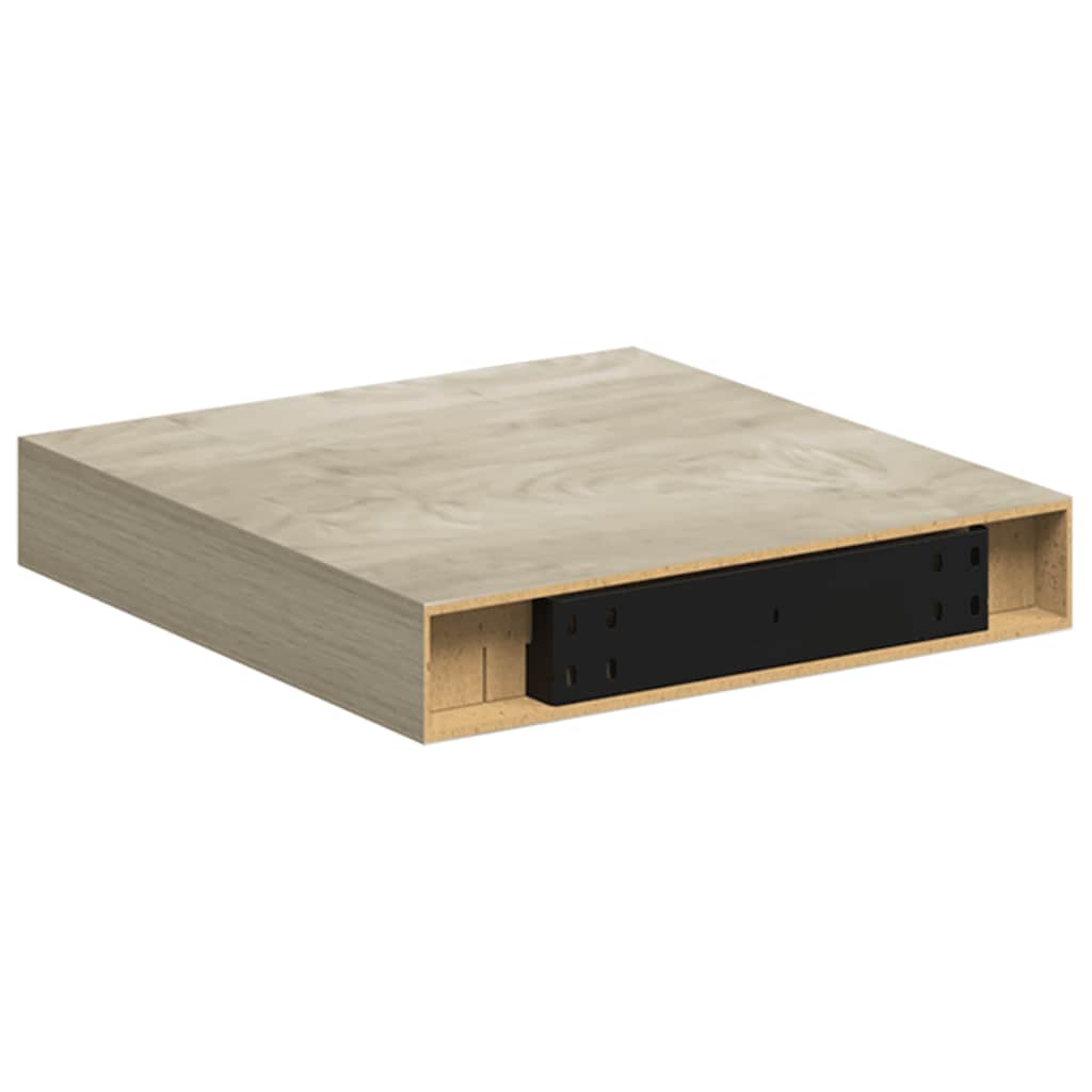 Schwebende Wandregale 2 Stk. Eichefarben 23x23,5x3,8cm MDF