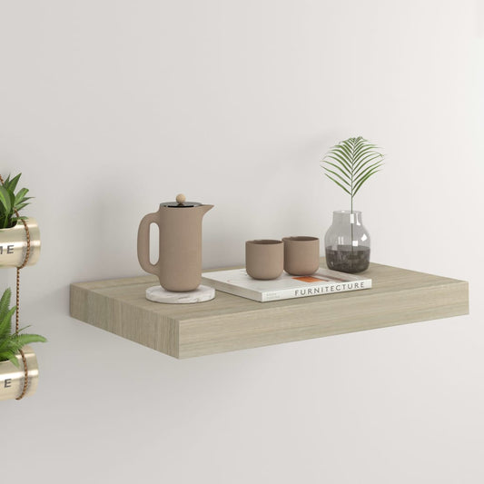 Floating wall shelf oak-colored 40x23x3.8 cm MDF