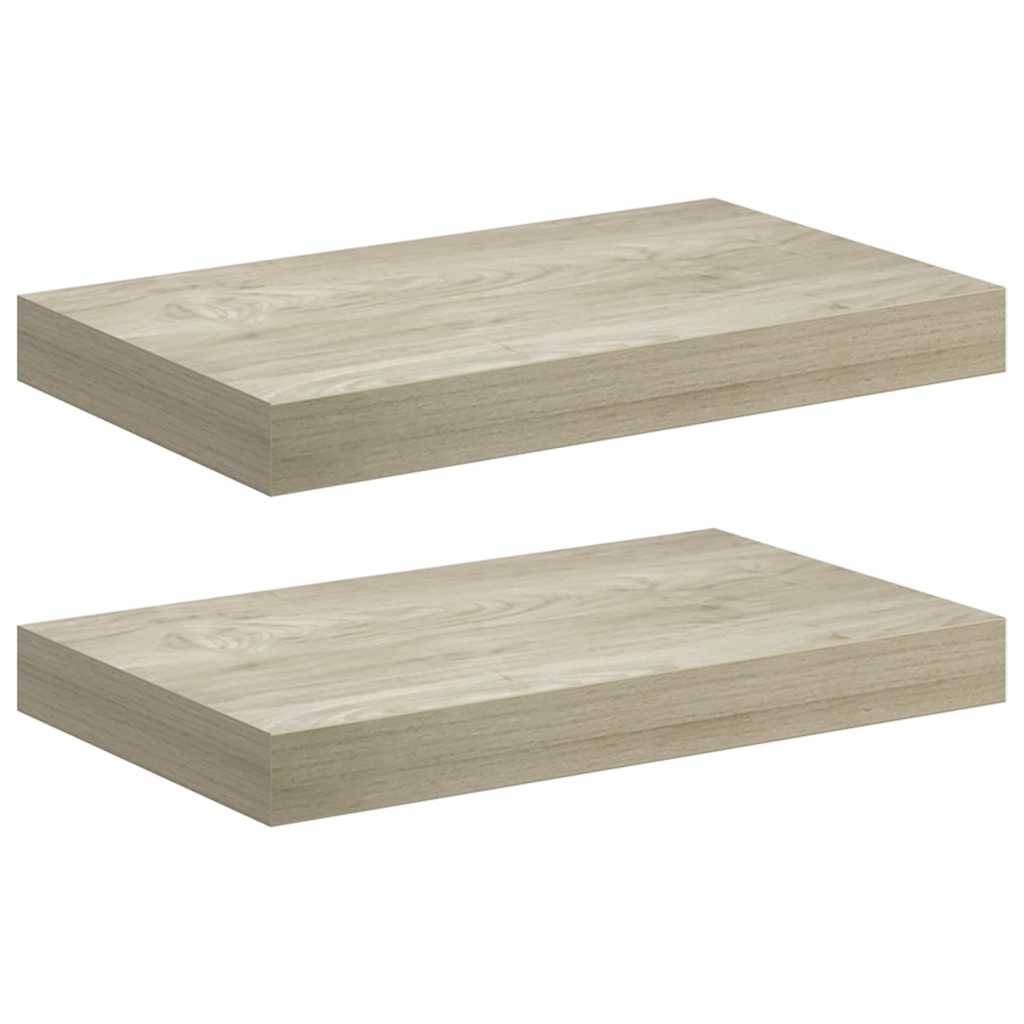 Schwebende Wandregale 2 Stk. Eichefarben 40x23,5x3,8cm MDF