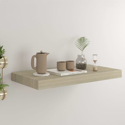 Floating wall shelf oak-colored 50x23x3.8 cm MDF