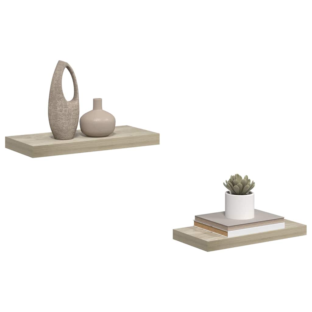 Schwebende Wandregale 2 Stk. Eichefarben 50x23x3,8cm MDF