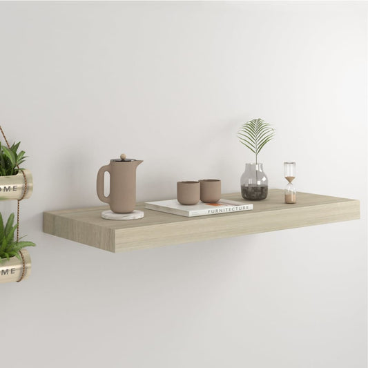 Floating wall shelf oak-colored 60x23.5x3.8 cm MDF