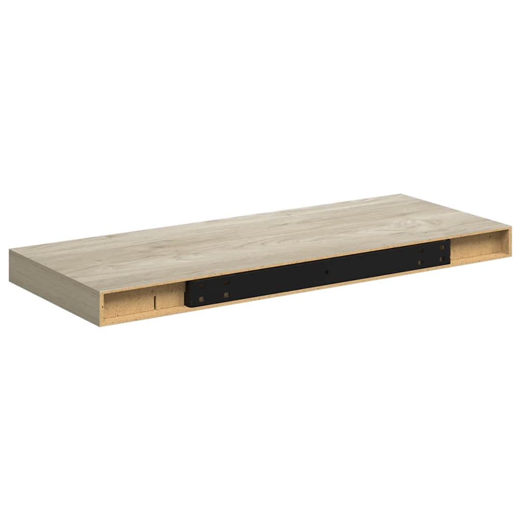 Schwebende Wandregale 2 Stk. Eichefarben 60x23,5x3,8cm MDF