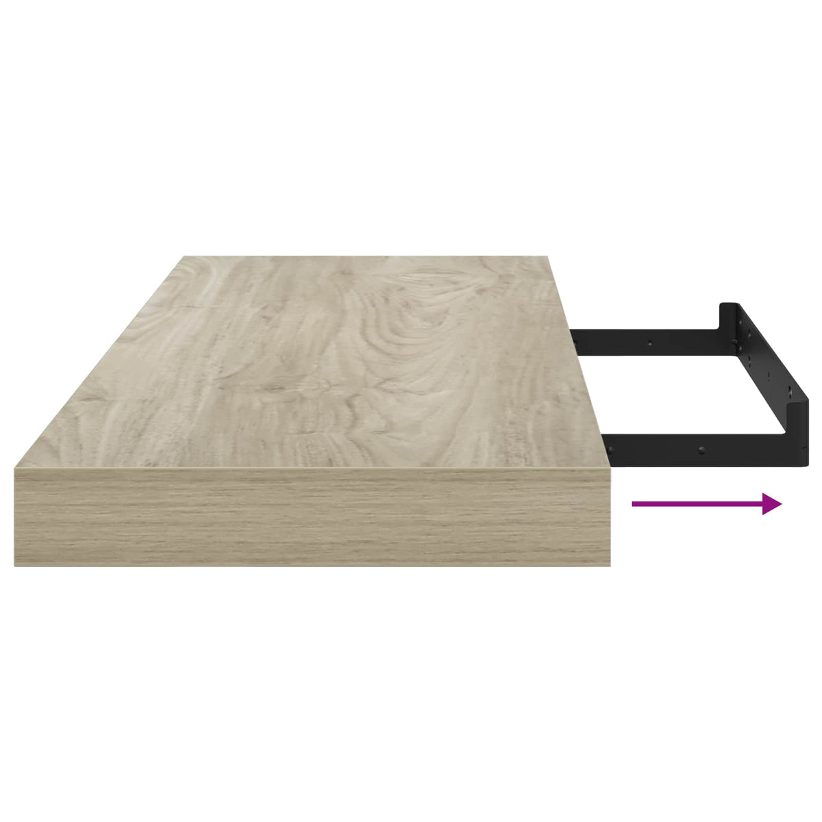 Schwebende Wandregale 2 Stk. Eichefarben 60x23,5x3,8cm MDF