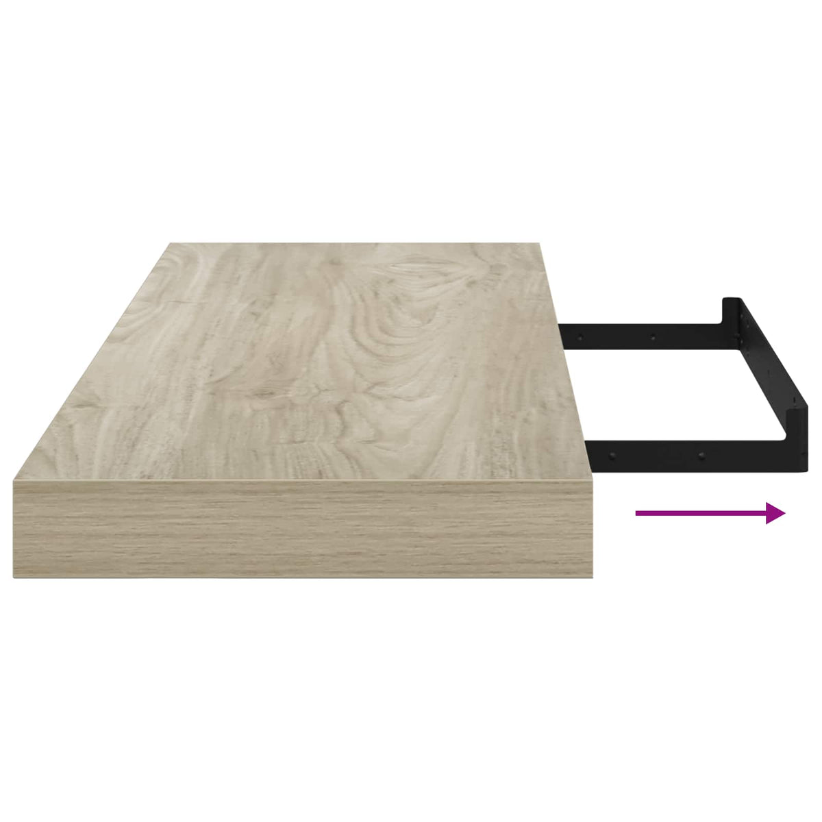 Schweberegal Eiche-Optik 80x23,5x3,8 cm MDF