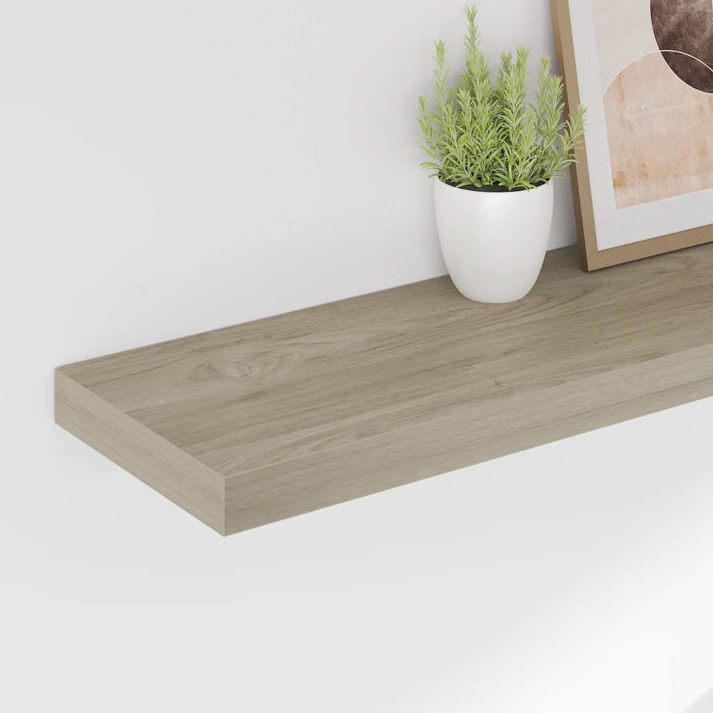 Schweberegale 2 Stk. Eiche-Optik 80x23,5x3,8 cm MDF