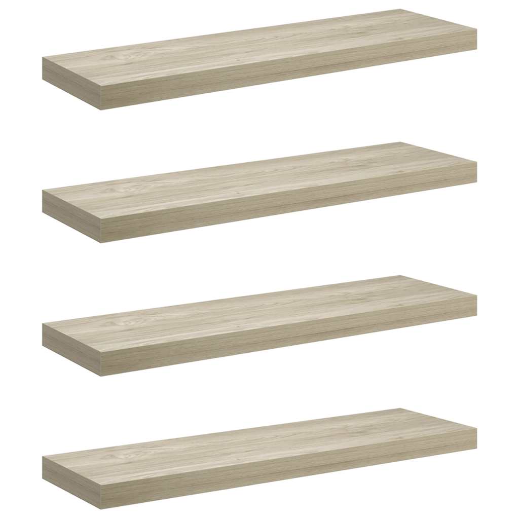Schweberegale 4 Stk. Eiche-Optik 80x23,5x3,8 cm MDF