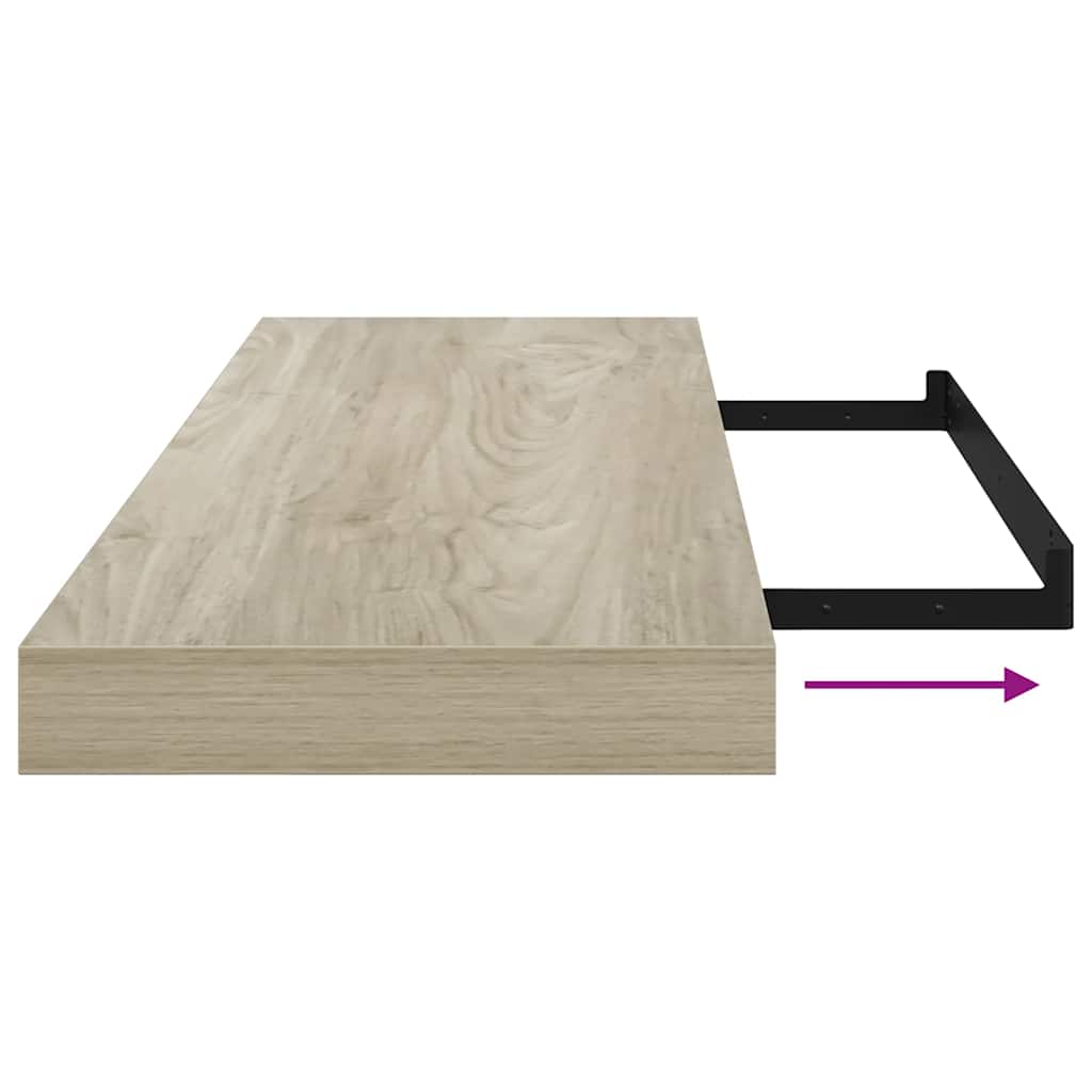 Schweberegale 4 Stk. Eiche-Optik 80x23,5x3,8 cm MDF