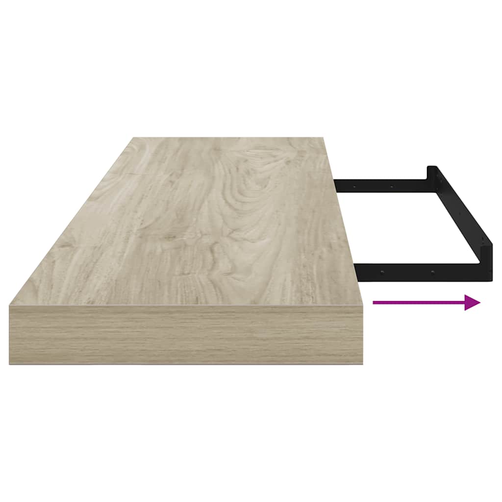 Schweberegal Eichen-Optik 90x23,5x3,8 cm MDF