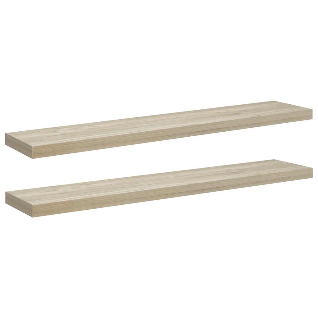 Schwebende Wandregale 2 Stk. Eichefarben 120x23,5x3,8 cm MDF