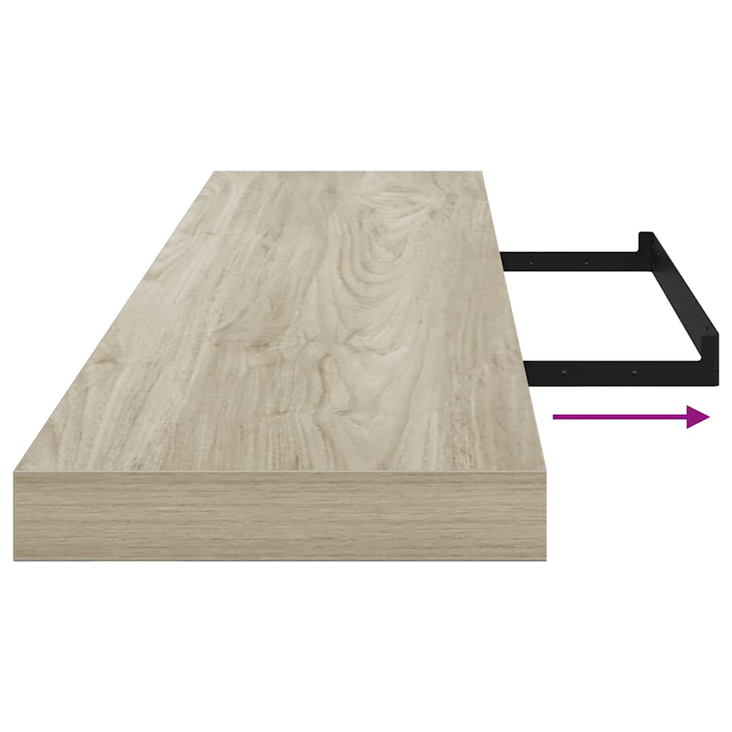 Schweberegale 4 Stk. Eichen-Optik 120x23,5x3,8 cm MDF